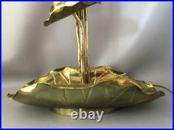Vintage MID Century Feldman Co. Brass Lotus Blossom Flower Table Lamp Sculpture