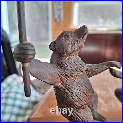 Vintage Metal Dancing Bears Brass or Bronze Animal Candlestick Holder Candelabra