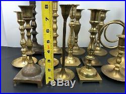 Vintage Mixed Lot 20 Solid BRASS Candlestick Holders Party Weddings Event A