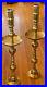 Vintage Moroccan Brass Altar Candle Holders Large Pair MCM Candlesticks 40
