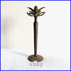 Vintage Old Beautiful Flower Shape Brass Candle Stand Rare Decorative M162