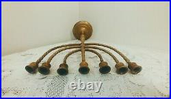 Vintage Ornate Brass 7 Branch Candle Holder Menorah 15'' Candelabra