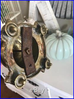 Vintage Ornate Brass Candelabra Urn Shape Swag Scroll Footed 4 Arm Candle Holder