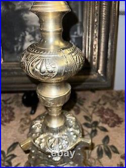 Vintage Ornate Brass Castilian Candle Holders Solid & Heavy