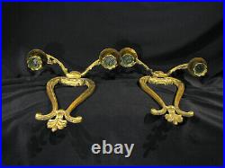 Vintage PAIR OF SOLID BRASS CANDLE HOLDER WALL SCONCES