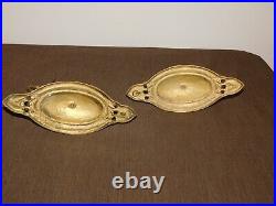 Vintage Pair 9 High Brass Candle Stick Holders Wall Sconces