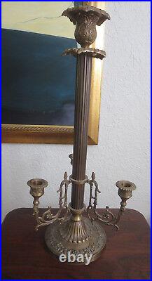 Vintage Pair Bombay Company Ornate Brass Candelabras 21