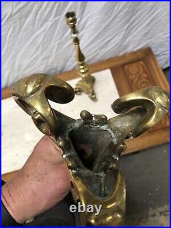 Vintage Pair Brass Candle holder Gothic / Baroque / Church Altar Wedding 21