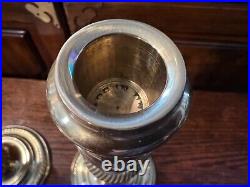 Vintage Pair English Heavy Brass Candlesticks, 10 1/2 T, 3 3/4 x 4 3/4 (Base)