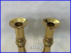 Vintage Pair Harvin Virginia Metalcrafters Brass Candlesticks, #3001, 9 Tall
