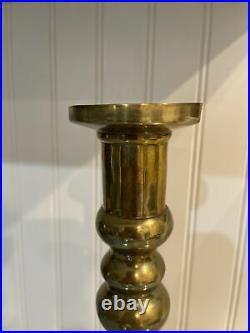 Vintage Pair Heavy Solid Brass Candlesticks Candle Stick Holders 14Tall 4lbs Ea
