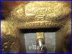 Vintage Pair Of (2) Brevettato Brass & Marble 24 Candelabras Italy