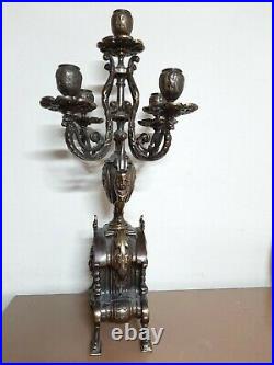 Vintage Pair Of 5 Arm Brass Candlestick Candelabras Candle Holder Beautiful