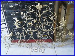 Vintage Pair Of Metal Twin Gold / Brass Colored Wall Mount Headboards