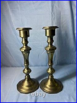 Vintage Pair Of Two Brass Indoor Decorative Candle Holder 16.5x4.5 Inch