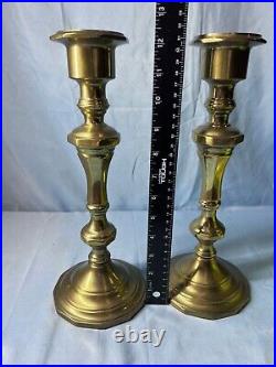 Vintage Pair Of Two Brass Indoor Decorative Candle Holder 16.5x4.5 Inch
