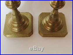 Vintage Pair of Rostand Heavy Brass Candlesticks Candle Holders Signed USA