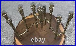 Vintage Paul Evans Style Bronze Sculptural Brutalist Menorah Candle Candelabra