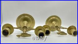 Vintage RARE Pair Solid Brass Bird Candleabras Dbl Arm Taper Candle Holders