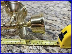 Vintage Set Of Two Brass Wall Sconces Taper Candle Holder Candlestick MCM