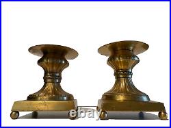 Vintage Set of 2, Solid BRASS Mottahedeh Style Brass Candle Holders