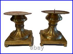 Vintage Set of 2, Solid BRASS Mottahedeh Style Brass Candle Holders