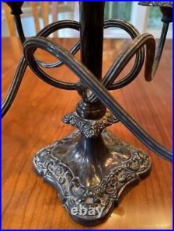 Vintage Silver 4 Arm Twist Ornate Floral Candelabra & 2 Candlesticks Set