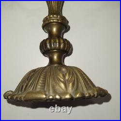 Vintage Solid Brass 3 Candle Candelabra Candle Holder 12 Tall x 13 Wide