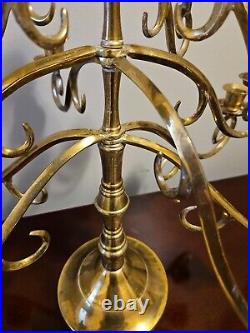 Vintage Solid Brass Candelabra 17 Swivel Arms Candle Holder 21 Tall