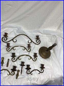 Vintage Solid Brass Candelabra 17 Swivel Arms Candle Holder 21 Tall