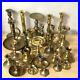 Vintage Solid Brass Candle Stick Holders Party Weddings HUGE Mixed Lot of 25