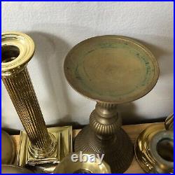 Vintage Solid Brass Candle Stick Holders Party Weddings HUGE Mixed Lot of 25