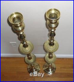 Vintage Solid Brass Candlesticks Floor Candle Holders Set of Two 44