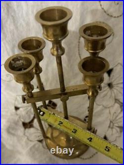 Vintage Solid Brass Danish Designer Adjustable Candelabra