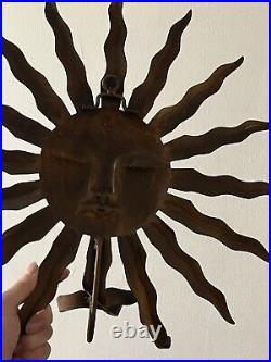 Vintage Sun Burst Brass 18 Candle Holder Wall Mounted