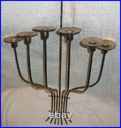 Vintage Tommi Parzinger Mid Century Modern Brass 6 Hole Candle Holder Sconce