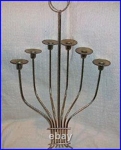 Vintage Tommi Parzinger Mid Century Modern Brass 6 Hole Candle Holder Sconce