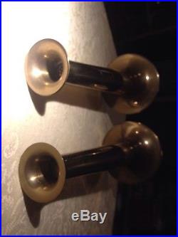 Vintage Torben Orskov Brass Candle Holders Denmark Trumpet Model