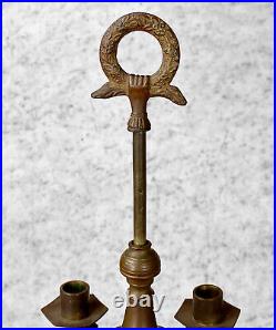 Vintage Traditional Brass Rotating Candlestick Holder Candelabra