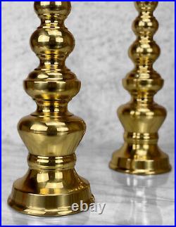 Vintage Traditional Turned Brass Candlestick Holders A Pair