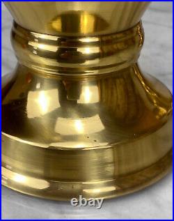 Vintage Traditional Turned Brass Candlestick Holders A Pair