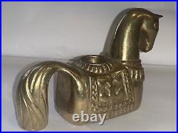 Vintage Trojan Horse Solid Brass Candle Holder MID Century Modern 1960's