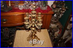 Vintage Victorian Style Candlestick Holder-#1-Brass Metal-Holds 5 Candles-Ornate
