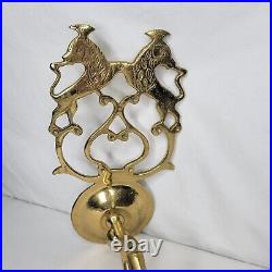 Vintage Virginia Metalcrafters Brass Lion Wall Sconce Tapered Candle Holder