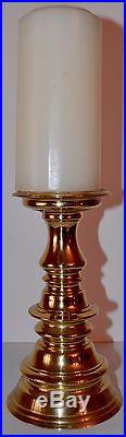 Vintage Williamsburge Brass Candleholder Picket Candlesticks Pair (2)