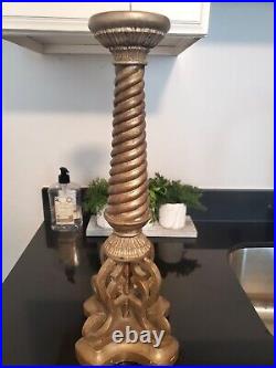 Vintage braided brass candle holders