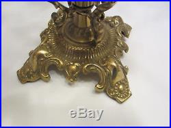 Vintage brass candelabra crystal prisms candle holders