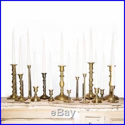 Vintage brass candlesticks, 44 total, 2 are 3 wick candelabras