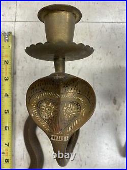 Vintage brass cobra Candle Stick Holders