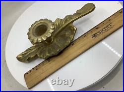 Vintage brass leaf candle holder